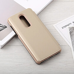 Avis Wewoo Coque Etui en cuir pour miroir OnePlus 6 avec support or