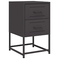 vidaXL Table de chevet noir 36x39x60,5 cm acier