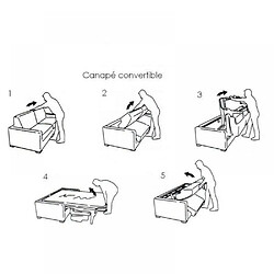 Inside 75 Canapé lit 3-4 places MASTER convertible EXPRESS 160 cm microfibre gris graphite, MATELAS 18 CM INCLUS. pas cher