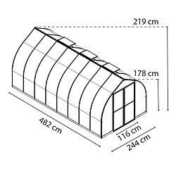 Serre de jardin 11.4m² argent - 703731 - PALRAM