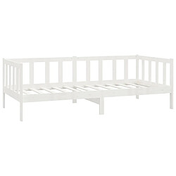 Acheter vidaXL Lit de repos avec matelas 90x200 cm Blanc Bois de pin massif