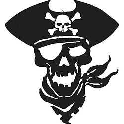 HOMEMANIA Décoration Murale Pirate - Art Mural - pour Séjour, Chambre - Noir en Métal, 50 x 0,16 x 45 cm