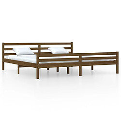 Maison Chic Lit adulte - Lit simple Cadre de lit,Structure du lit Contemporain Marron miel Bois massif 200x200 cm -MN69870