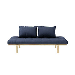 Avis Inside 75 Méridienne futon PACE en pin coloris bleu marine couchage 75*200 cm.