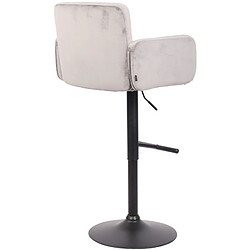 Avis Decoshop26 Tabouret de bar pivotant en velours gris et métal noir avec accoudoirs repose-pieds et dossier TDB10654