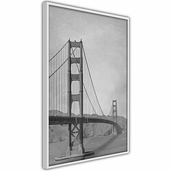 Paris Prix Affiche Murale Encadrée Bridge in San Francisco II 20 x 30 cm Blanc