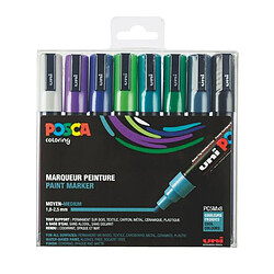 Marqueur Posca couleurs froides assorties pointe conique 1,8 à 2,5 mm - Boîte de 8