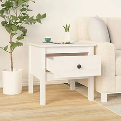 Avis Maison Chic Table d'appoint | Table Basse Blanc 50x50x49 cm Bois massif de pin -GKD16003