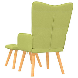 Avis vidaXL Chaise de relaxation avec tabouret Vert Tissu