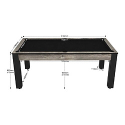 Avis De Faugeres Billard convertible table 8 personnes Arizona (plateau et accessoires en option) Industriel , Noir (plateau) , Noir grainé (pieds)