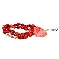 Avizar Bijou de Téléphone Bracelet à Perles Ovales et Cœur 80cm Collection Romeo Rouge