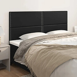 vidaXL Têtes de lit 4 pcs Noir 90x5x78/88 cm Similicuir