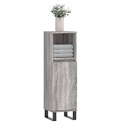 Avis Maison Chic Armoire salle de bain,Meuble de rangement de salle de bain,Meuble haut sonoma gris 30x30x100 cm -GKD654363