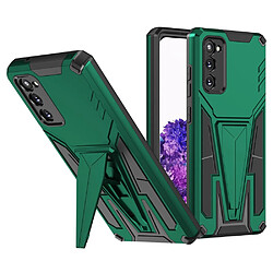 Coque en TPU anti-rayures avec béquille vert foncé pour votre Samsung Galaxy S20