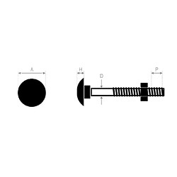 Boulon pour bois à tête ronde collet carré Japy classe 4.8 DIN 603/555 10X100 boîte de 50 - ULTIMA - 80410100