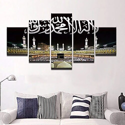 Acheter LB20698 Mur Art photos décor à la maison cadre moderne HD imprime 5 panneau islamique mosquée château peinture Allah le coran toile