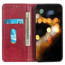 Etui en PU texture litchi, fermeture automatique magnétique avec support, rouge pour votre Google Pixel 7 Pro