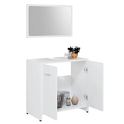 Acheter Maison Chic Ensemble de meubles de salle de bain,Armoire rangement Bain Blanc Bois d'ingénierie -MN34036