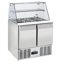 Saladette Vitrine Réfrigérée Inox 2 Portes GN 1/1 220 Litres - IARP