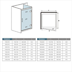 Cabine de douche 90x70x185cm porte de douche pivotante en verre securitavec une paroi de douche de 70cm pas cher