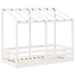 Vidaxl Lit pour enfants avec toit blanc 80x160 cm bois massif de pin