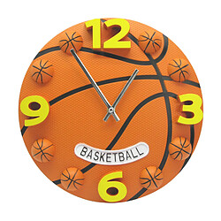 horloge murale de basket-ball pour chambre de garçons décorative