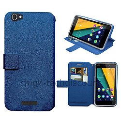 Htdmobiles Housse etui portefeuille pour Wiko Pulp Fab 4G + film ecran - BLEU