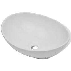 Acheter vidaXL Lavabo de salle de bain avec mitigeur Céramique Ovale Blanc