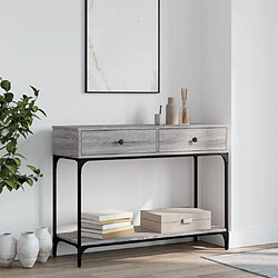 Maison Chic Table console | Meuble d'entrée | Table d'appoint sonoma gris 100x34,5x75 cm bois d'ingénierie -GKD46553