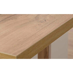 Pegane Table basse simple en bois coloris blanc/chêne wotan - L.115 x H.45 x P.65 cm