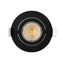 BRAYTRON Lot de 10 spots LED encastrables 3en1 rond noir 7W IP20 Dimmable pas cher