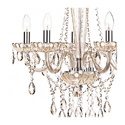 Avis Luminaire Center Chandelier sans abats jours Raphael Chrome poli,verre à champagne 5 ampoules 70cm