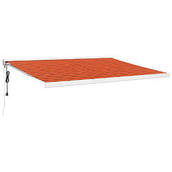 vidaXL Auvent rétractable orange et marron 4x3 m tissu et aluminium