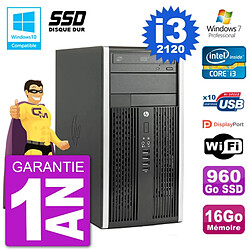 PC HP 6300 MT Intel Core I3-2120 RAM 16Go SSD 960Go Graveur DVD Wifi W7 - Occasion