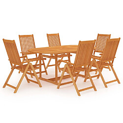 vidaXL Ensemble à manger de jardin 7 pcs Bois de teck massif