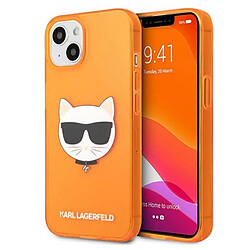 Karl Lagerfeld Choupette Head - Coque pour iPhone 13 mini (Orange fluo)