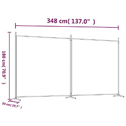 vidaXL Cloison de séparation 2 panneaux Anthracite 348x180 cm Tissu pas cher