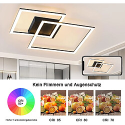 Acheter NETTLIFE Plafonnier LED 3000K-6500K, 54W Lampe de Cuisine à Intensité Variable Noir Design Moderne Carrés avec Télécommande pour Chambre Cuisine