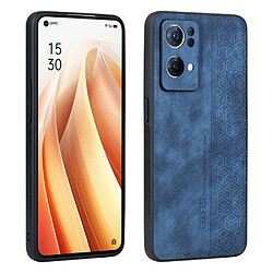 Coque en TPU + PU AZNS anti-chute pour votre Oppo Reno7 Pro 5G - bleu