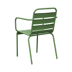 Avis Mes Lot de 4 chaises de jardin en métal vert avec accoudoirs - BACA