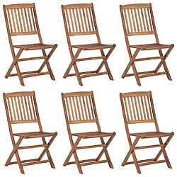 vidaXL Chaises pliables de jardin lot de 6 avec coussins Bois d'acacia