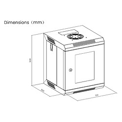 Kimex Rack mural 10'', 312 x 310mm, 6U