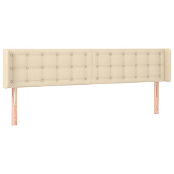 Maison Chic Tête de lit scandinave avec oreilles,meuble de chambre Crème 203x16x78/88 cm Tissu -MN76478