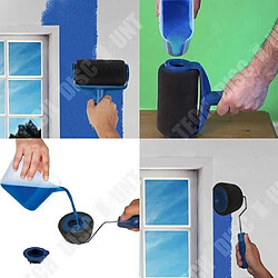 Tech Discount kit de rouleaux de peinture mur et plafond avec réservoir antigoutte accessoire bricolage travaux multi fonction intérieur extérieur