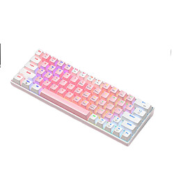 General Clavier de jeu LED Rose Clavier mécanique hybride - Rétroéclairage LED - 63 touches - USB