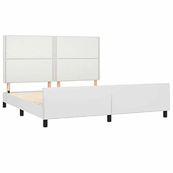 Acheter Maison Chic Lit adulte - Cadre Structure de lit avec tête de lit Contemporain Blanc 160x200 cm Similicuir -MN58211