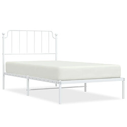 Maison Chic Cadre/structure de lit métal et tête de lit pour adulte - Lit Moderne Chambre blanc 100x190 cm -MN82530 