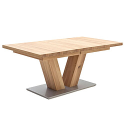 Pegane Table à manger extensible en chêne massif bianco - Longueur 140-220 x Hauteur 78 x Profondeur 90 cm