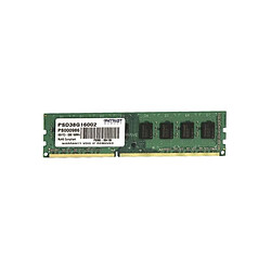 Avis Patriot Memory 8Go RAM PATRIOT PSD38G16002 PC3-12800U DIMM DDR3 1600Mhz 240-Pin 1.5v CL11 · Occasion