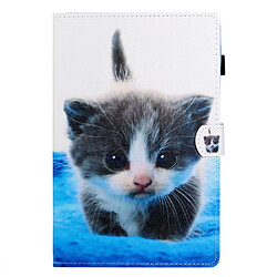 Etui en PU impression de modèle flip avec porte-cartes chat pour votre Samsung Galaxy Tab A 10.1 (2019) SM-T510/T515